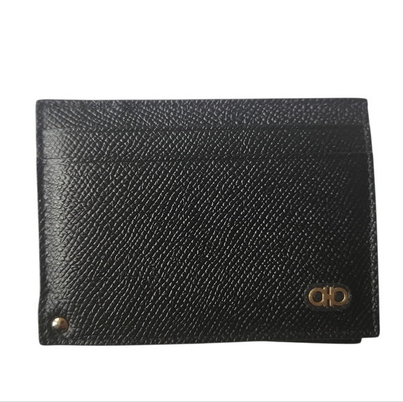 FERREGAMO Double Gancini Revival Leather Wallet Card Case - Picture 2 of 6